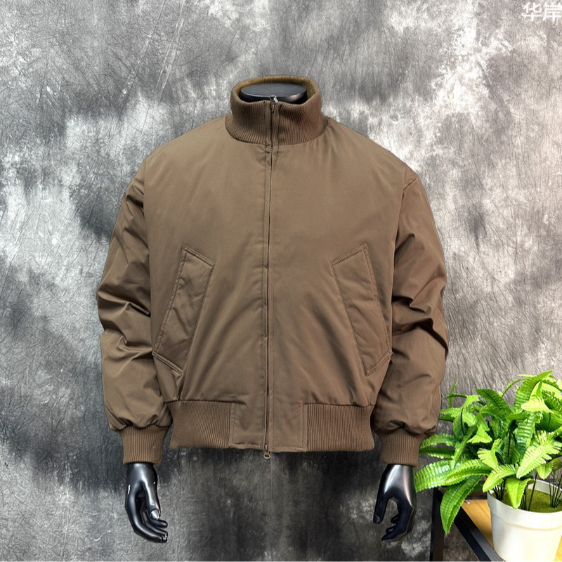 2025年冬季新款新国标90鸭绒立领轻薄保暖羽绒服夹克男士短款外套