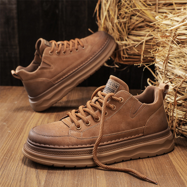 YEARCON/意尔康男鞋秋冬季新款复古百搭休闲厚底防滑耐磨休闲皮鞋