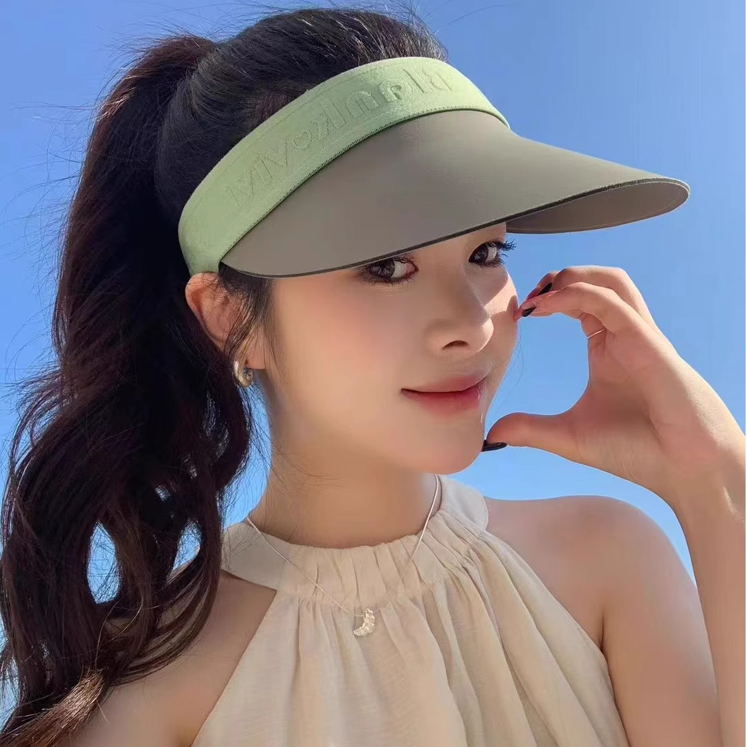 新款女士夏季运动空顶帽显脸小户外防紫外线跑步骑行可折叠遮阳帽