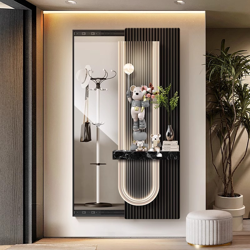 轻奢暴力熊镜子穿衣镜暗藏式隐藏式壁挂隐藏式壁挂隐藏式穿衣镜