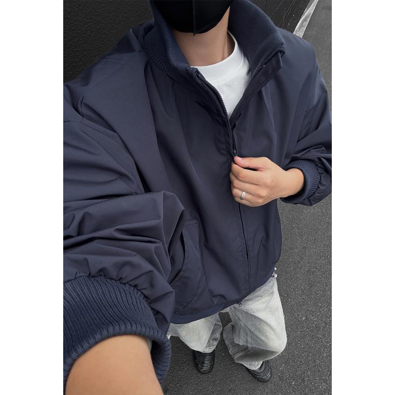 美式bomber飞行员夹克外套男款春秋季cleanfit廓形短款高街棒球服