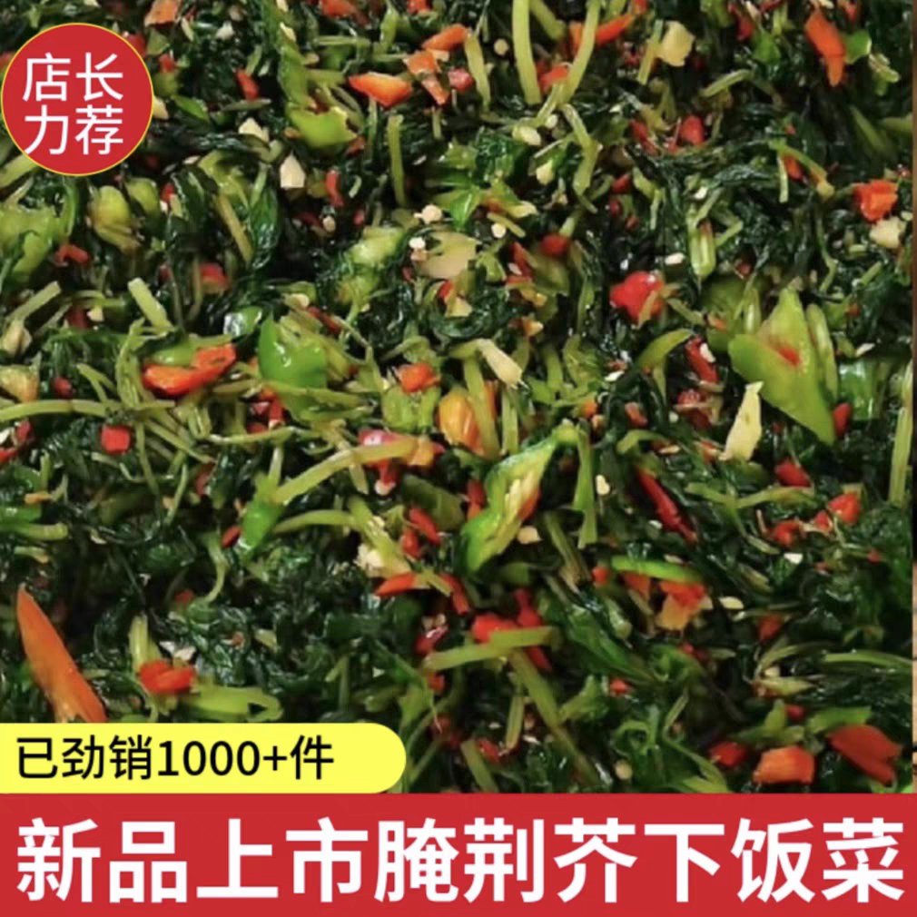 荆芥河南信阳新县海燕自种美食自腌荆芥下饭菜酸菜家乡小菜