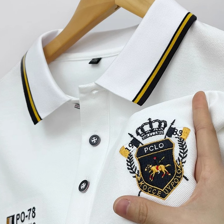 子单保罗 新款夏季商务男士短袖T恤POLO衫刺绣翻领休闲中青年上衣