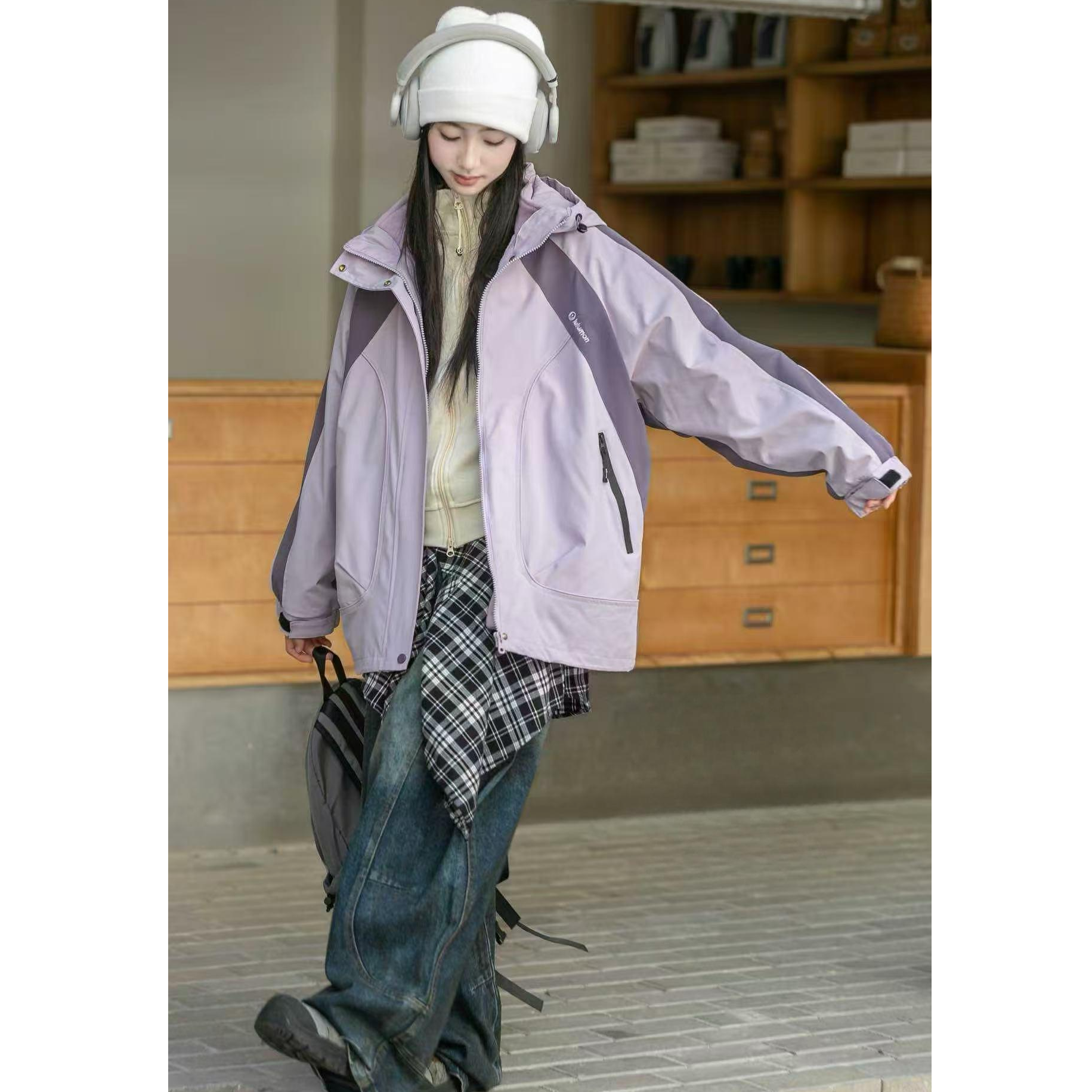 【恬颖KIDS】秋季新款女童夹棉加厚冲锋衣外套儿童洋气上衣中大童