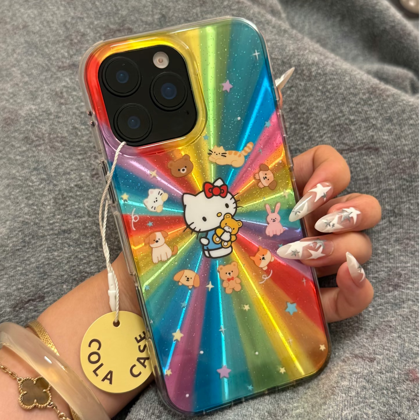 七壳子KT熊适用苹果15Pro手机壳13硅胶XSMax/xr/12女16