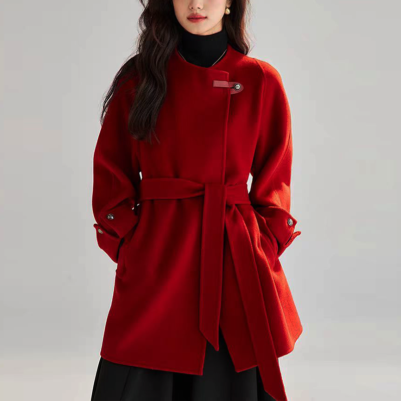 气质百搭中长款宽松羊毛秋冬常规双面毛呢外套时尚显瘦韩版外套