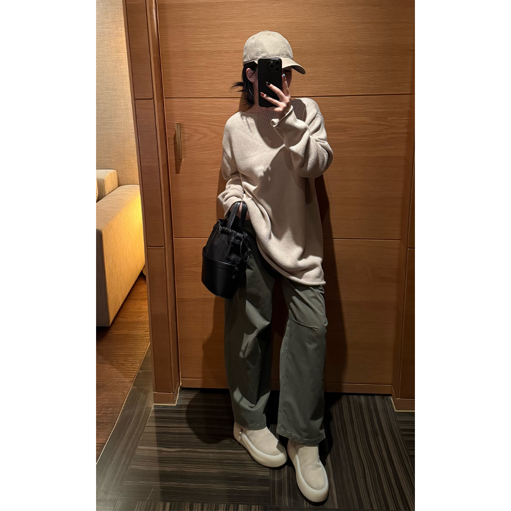 LA CALLA北欧极简全卷宽领毛织长袖YY-AX6947