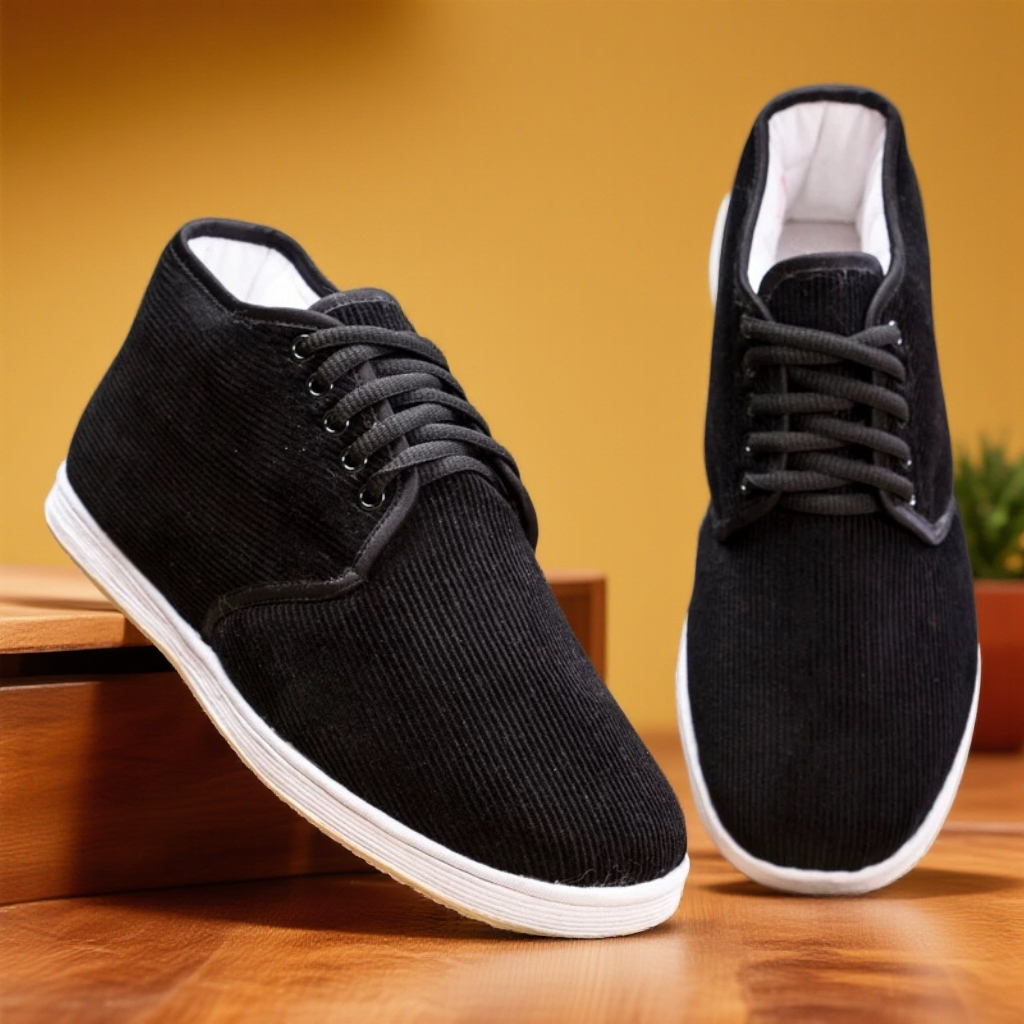 冬季老北京千层底布鞋灯芯绒棉鞋男款系带五眼棉花加厚保暖棉鞋