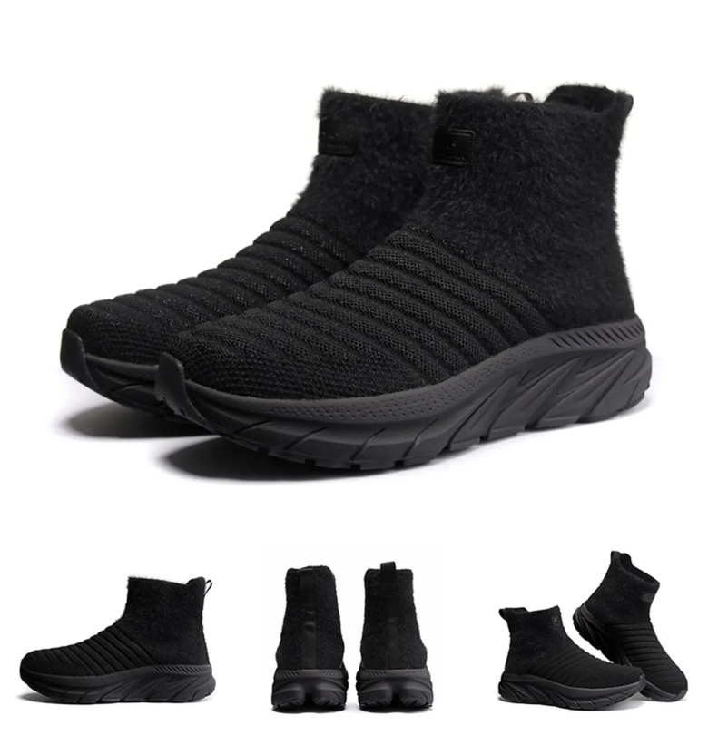 【U.M】健步乐活弹力针织靴棉靴舒适保暖加厚防滑