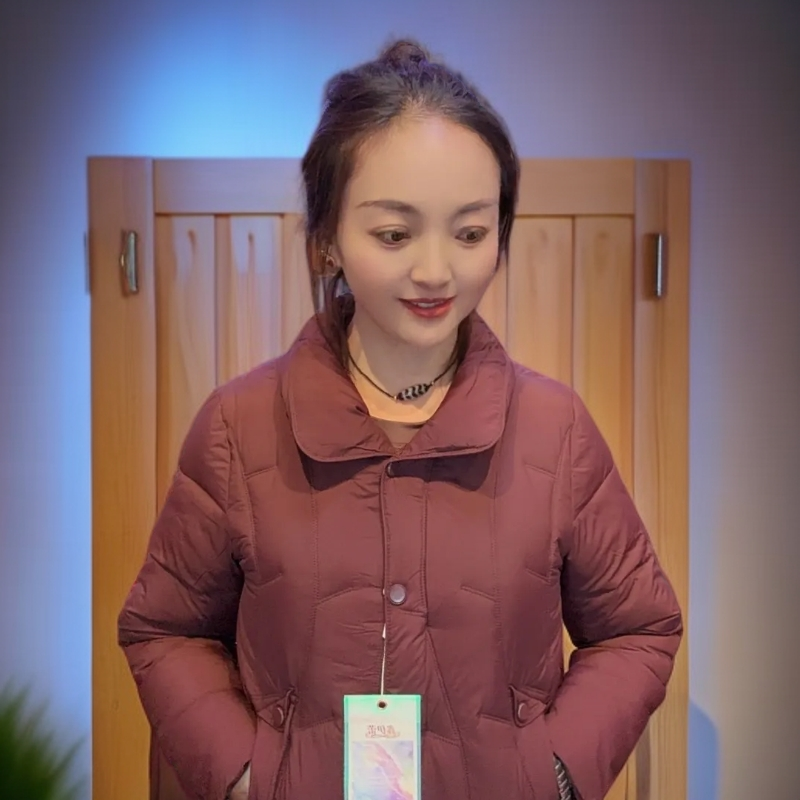 女士短款立领白鸭绒加厚保暖冬季休闲百搭外套