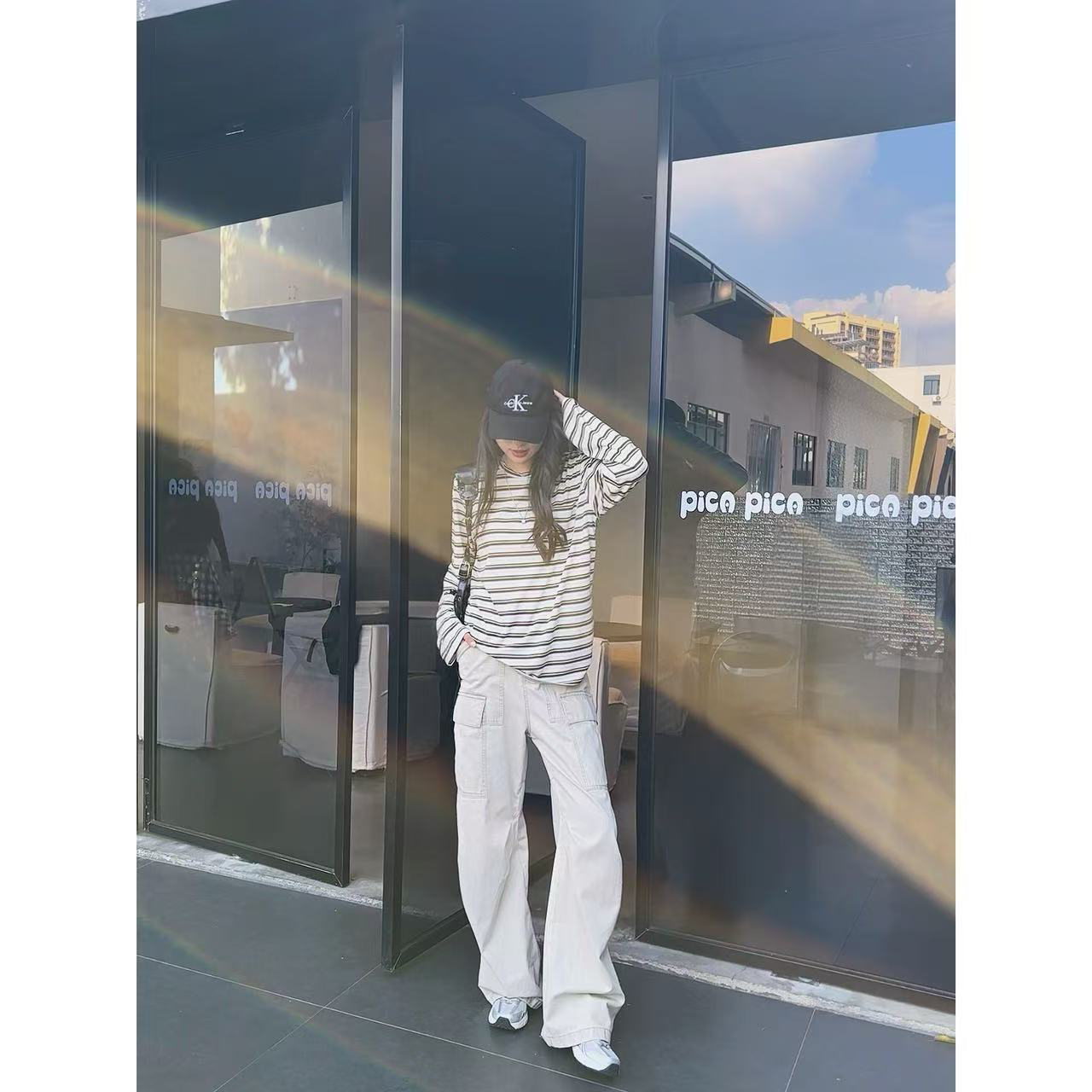 48h【不费力工装裤】加长夏秋款款美式复古女宽松阔腿工装裤25068