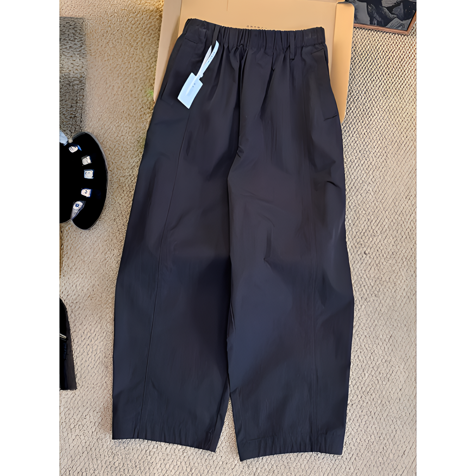 墙裂推荐！黑色薄款速干裤女松紧腰显瘦小个子九分萝卜裤气球裤子