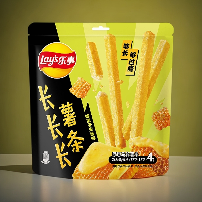 乐事（Lay's）长长长薯条香辣藤椒酱蜂蜜芥末酱味百事食品休闲零食