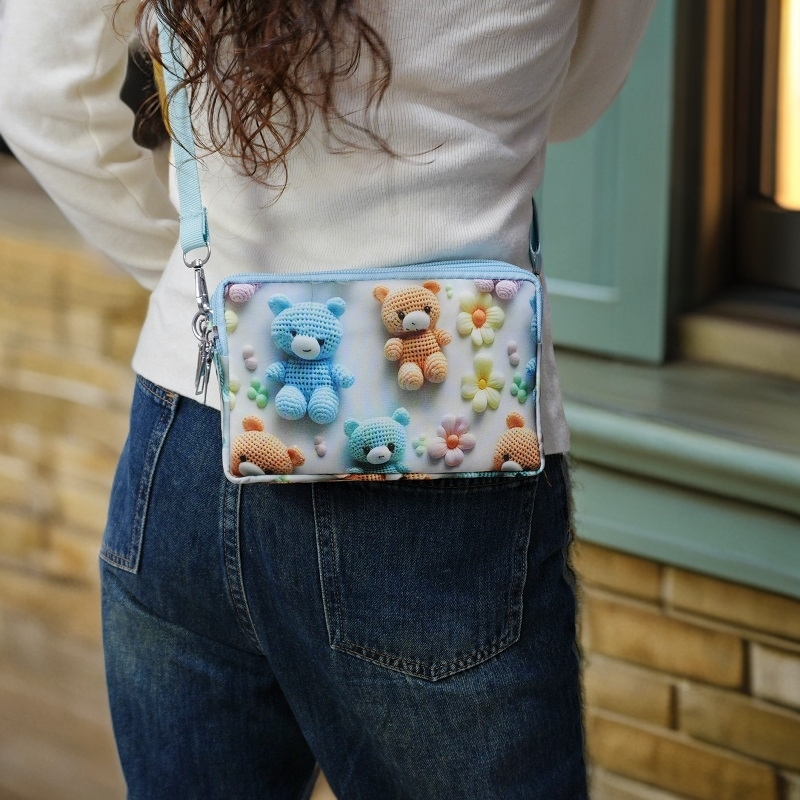 手机包多拉链斜挎款防水多层款手机包女士小包包零钱袋单肩便携