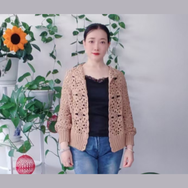 秋韵拼花开衫教程
