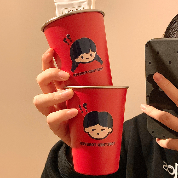 可爱漱口杯家用牙刷杯子洗漱杯情侣学生宿舍不锈钢牙杯牙具刷牙杯
