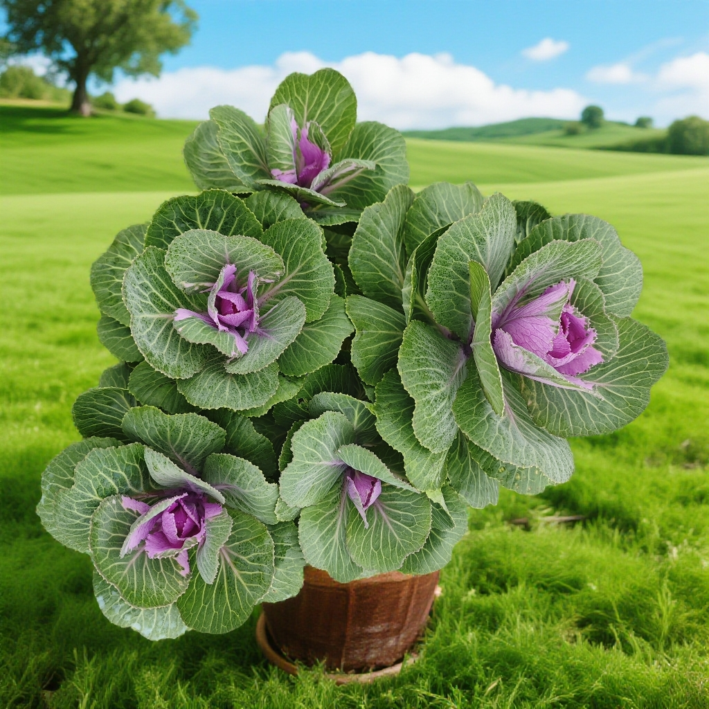 玫瑰羽衣甘蓝盆栽多年生耐寒花镜植物冬日玫瑰庭院植物