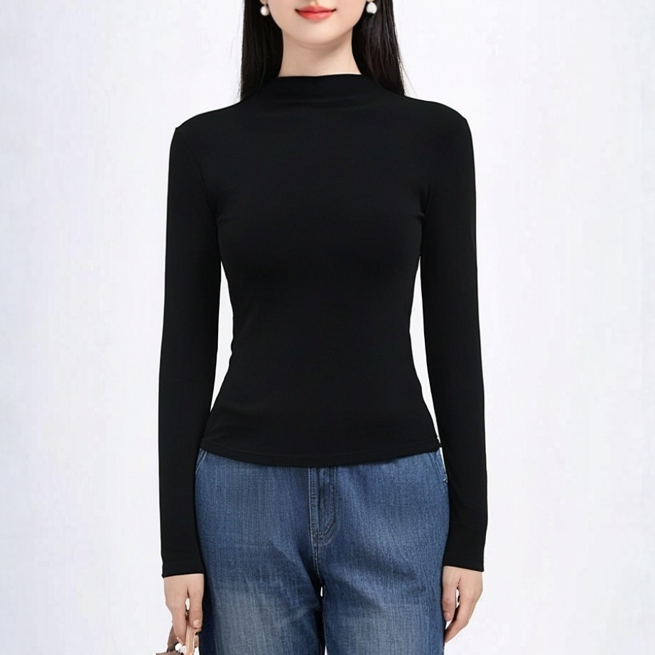 老师同款半高领设计感长袖女舞蹈服修身形体训练新款打底衫23152