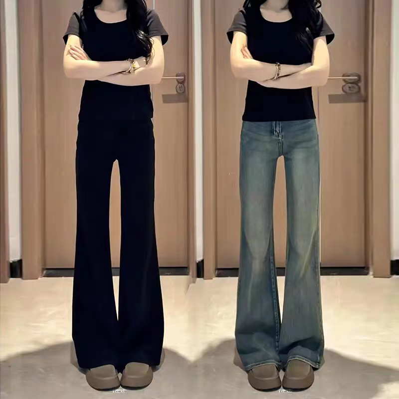 高腰微喇牛仔裤女2025年秋季新款喇叭裤紧身弹力显瘦马蹄裤子修身