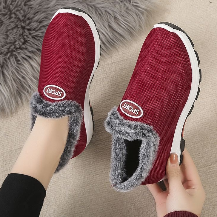 新款加绒加厚女棉鞋防滑保暖登山底老北京布鞋防水耐磨妈妈大棉鞋