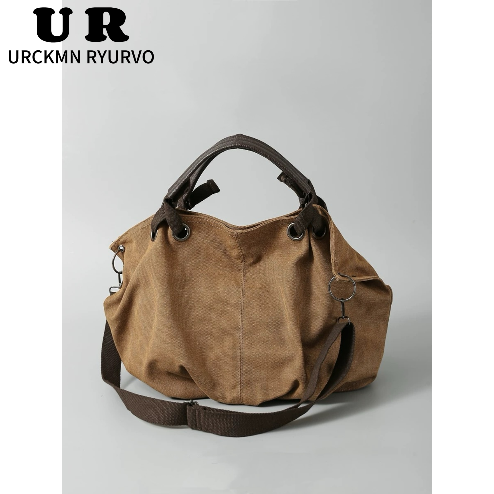 URCKMN RYURVO2025新款美式工装复古通勤手提美拉德色系托特包