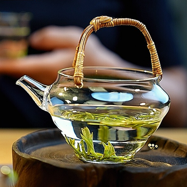 北大史藤编提梁公道杯耐热大号分茶器加厚玻璃过滤创意绿茶壶