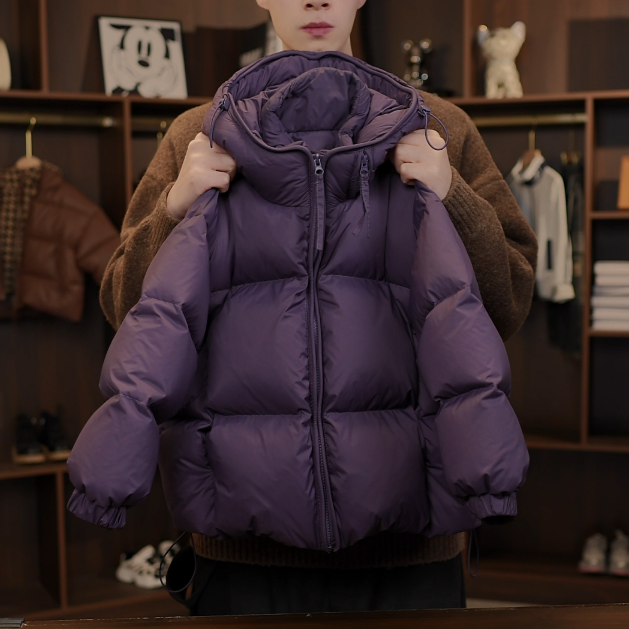 【Q.Y专属】冬季儿童韩版时尚双倍充绒加厚连帽白鸭绒羽绒服