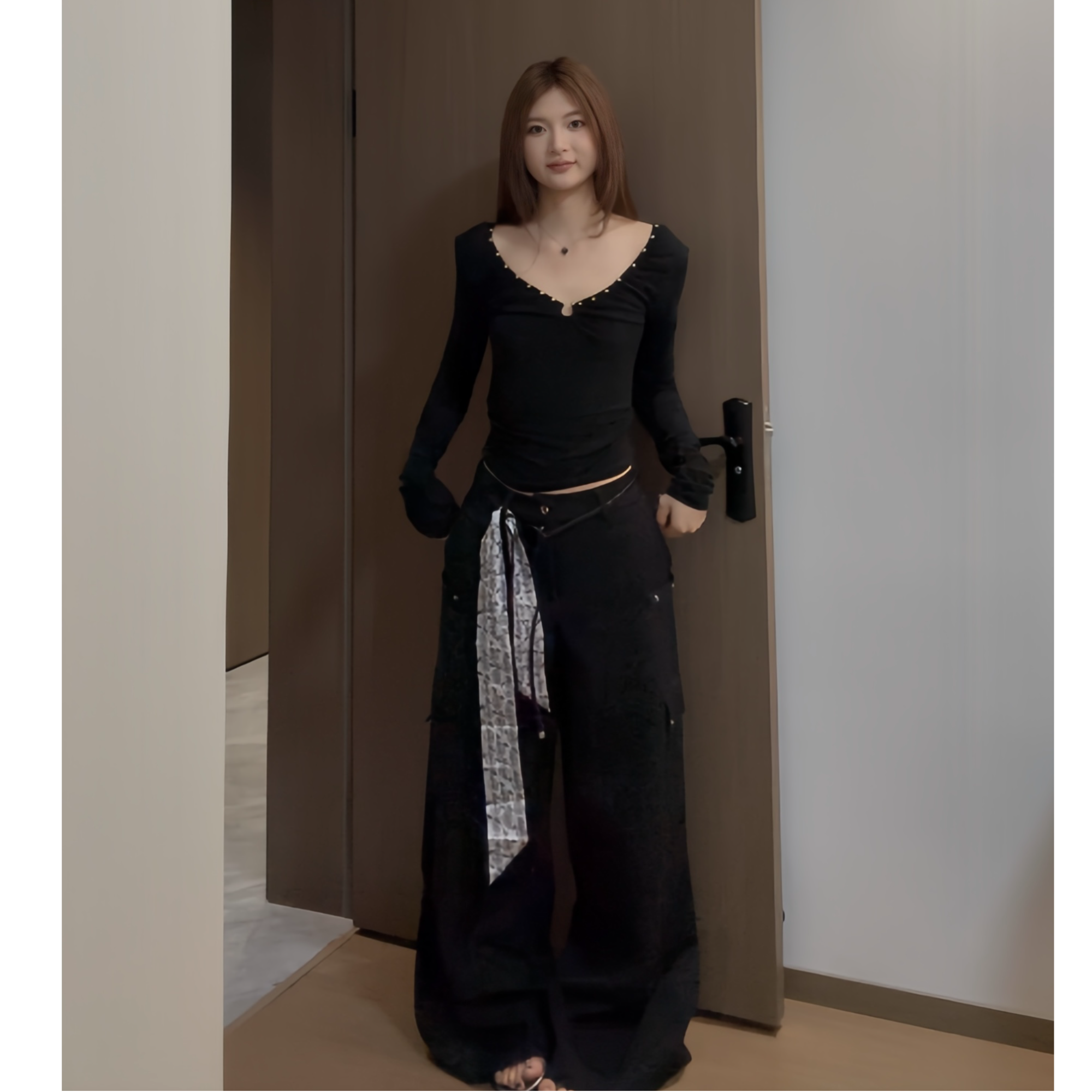 美式高级感西裤女秋季2025新款复古宽松百搭阔腿裤气质拖地裤子