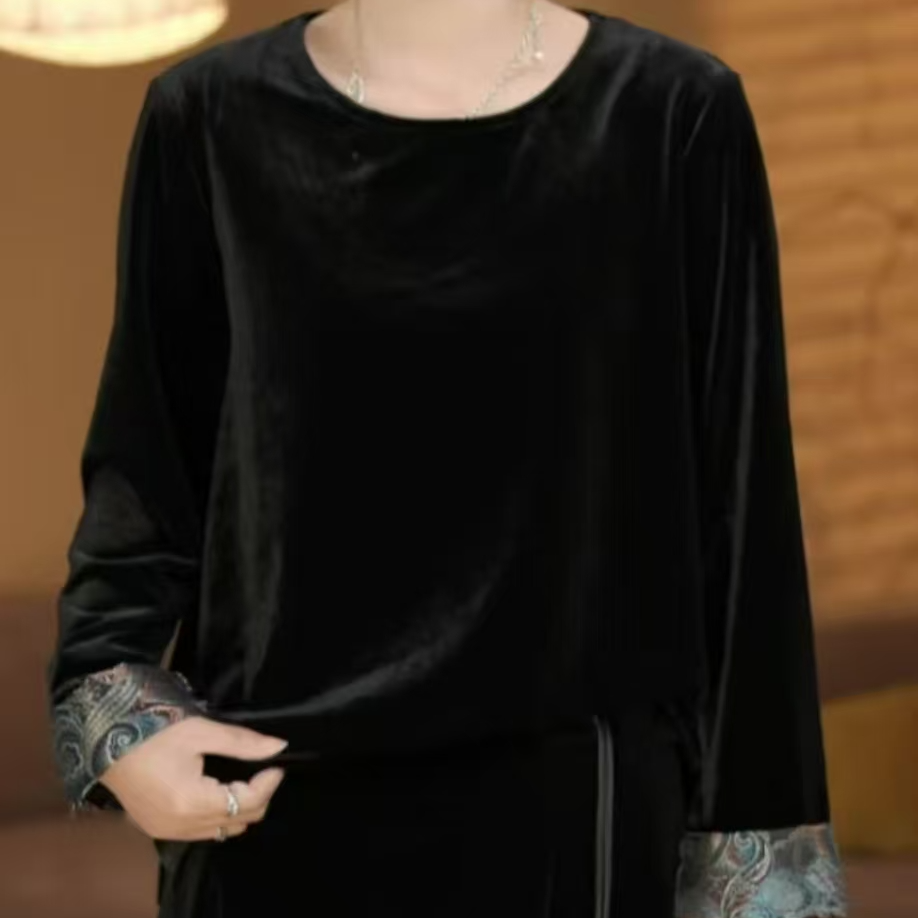 （小曼推荐）1369#新款时尚气质丝绒上衣