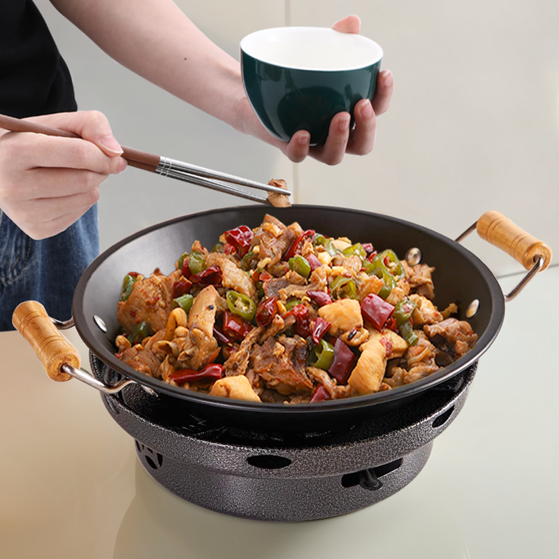 干锅锅具固体酒精炉子小火锅家用锅仔商用饭店新式铸铁锅专用底座