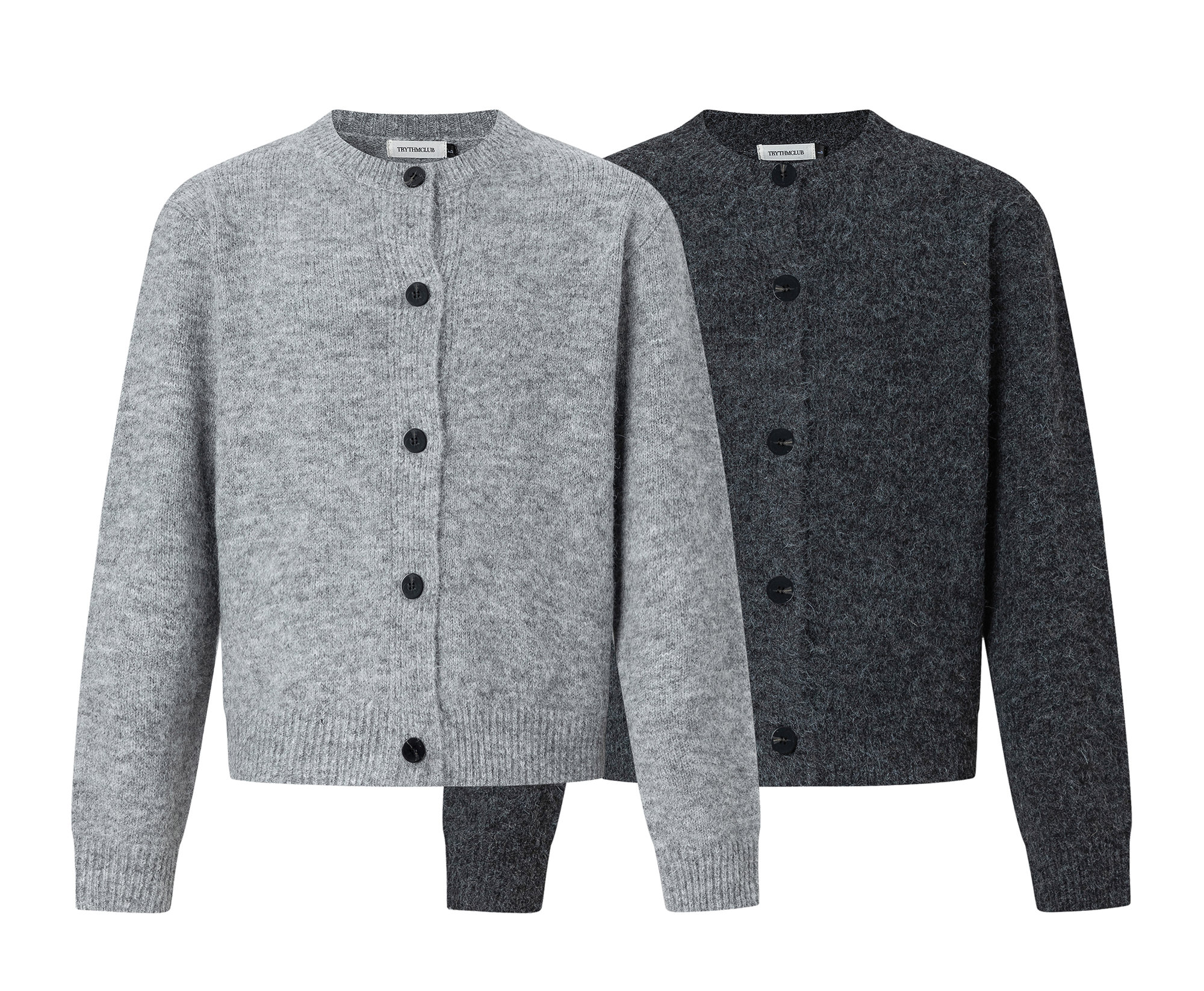 老钱风花纱混纺圆领毛衣针织开衫加厚重磅休闲外套潮