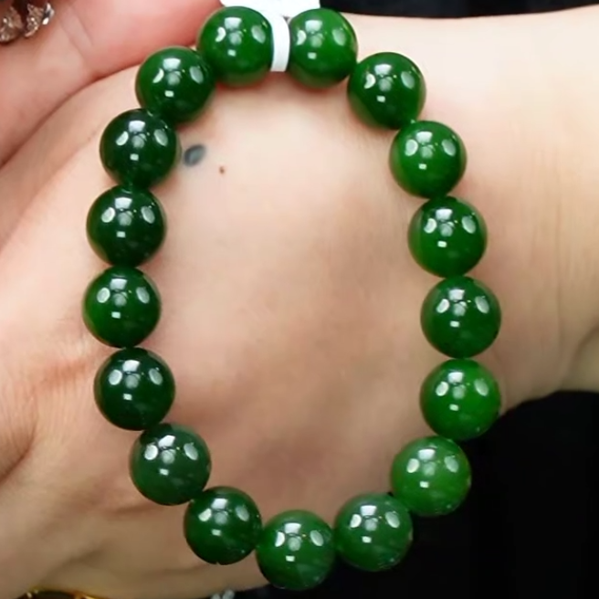 新品 和田玉手串圆珠日常气质百搭单圈时尚