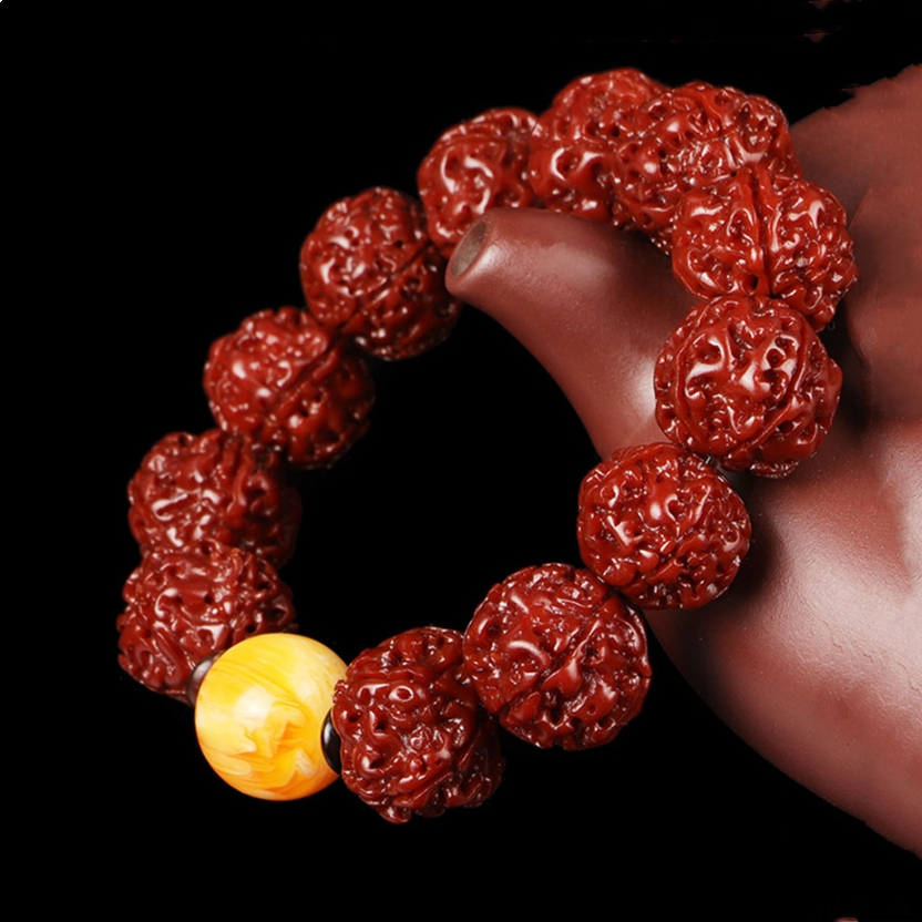 包浆玉化大金刚菩提手串单圈文玩男手持佛珠尼泊尔藏式菩提子念珠