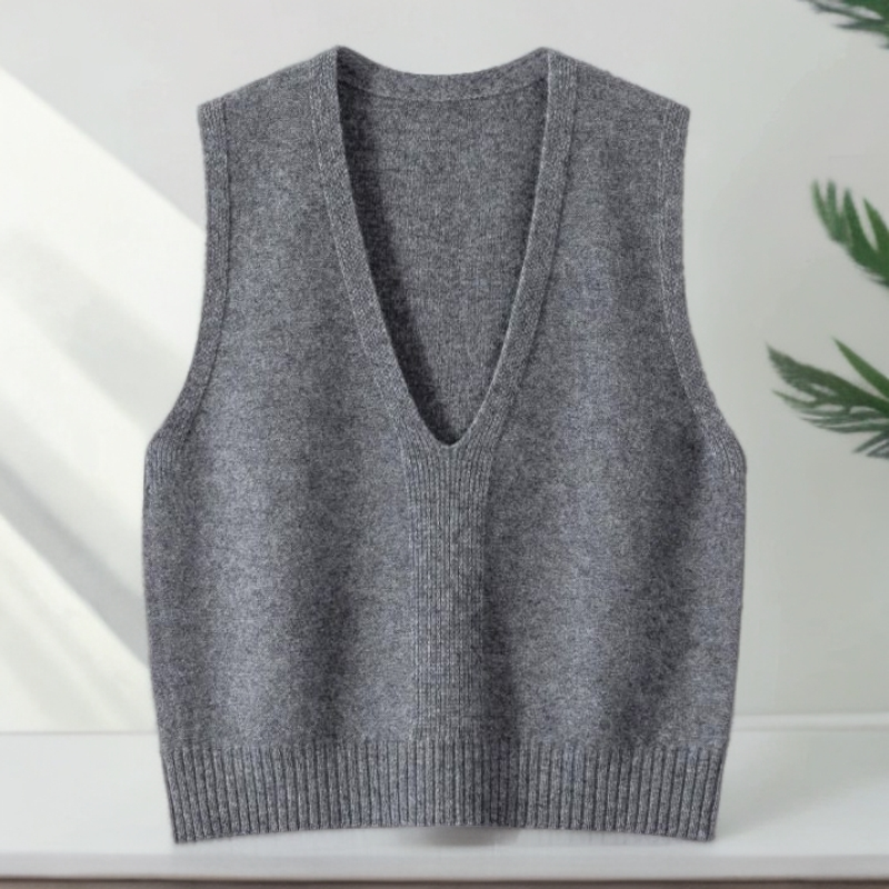 百搭马甲V领宽松慵懒风马甲外穿韩版清冷新中式国风马甲女