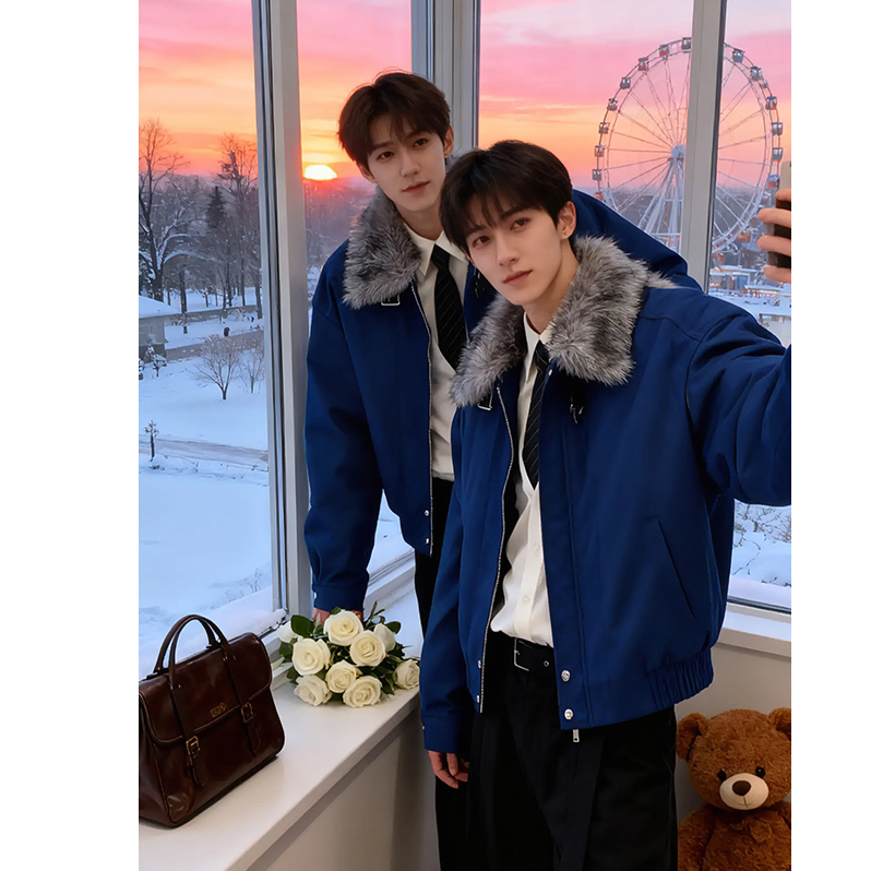 秋冬短款冬季百搭潮流保暖夹克棉服外套男棉衣高级感男装防风时尚