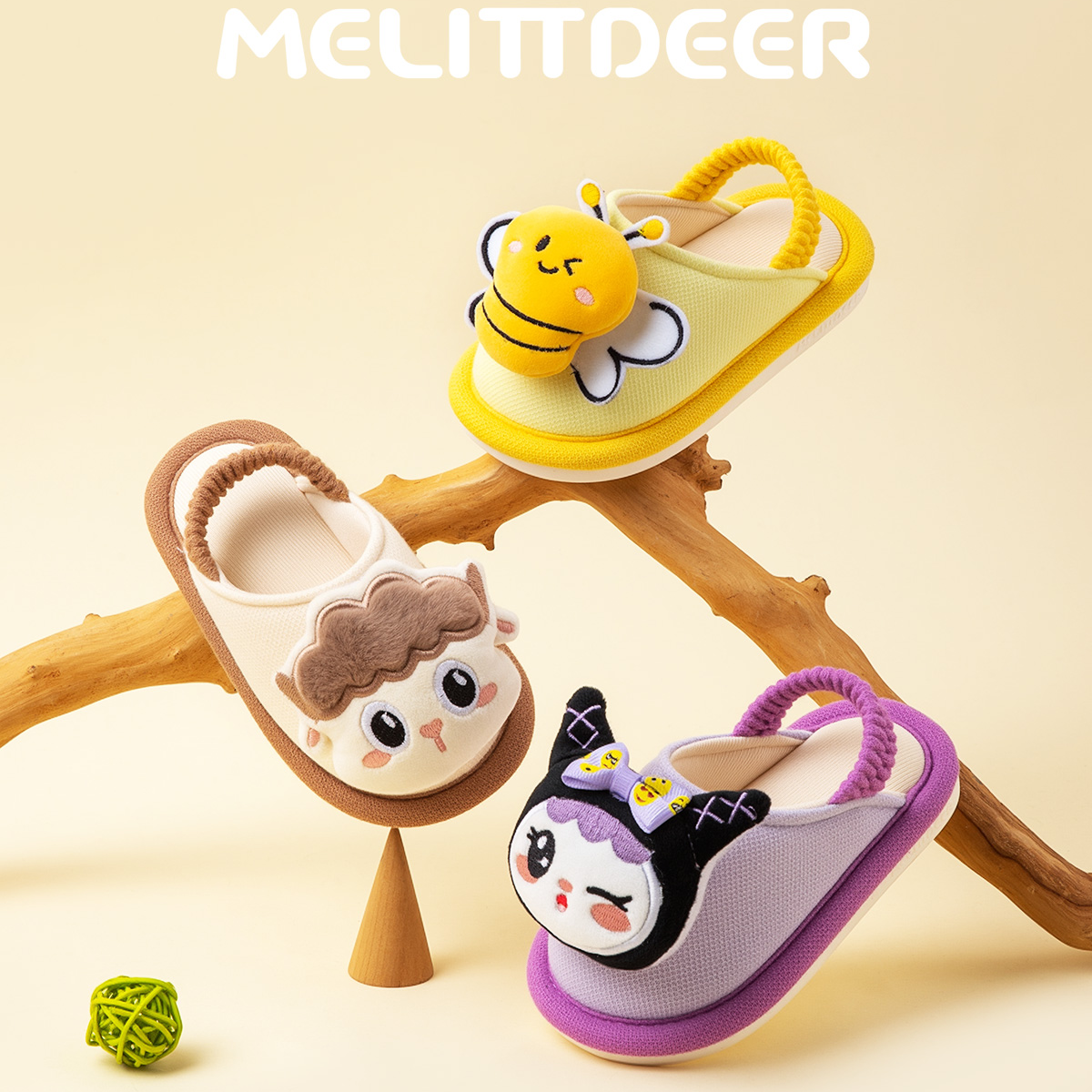 新款中小童拖鞋春秋家用防滑儿童后绑带居家卡通宝宝鞋女童地板鞋