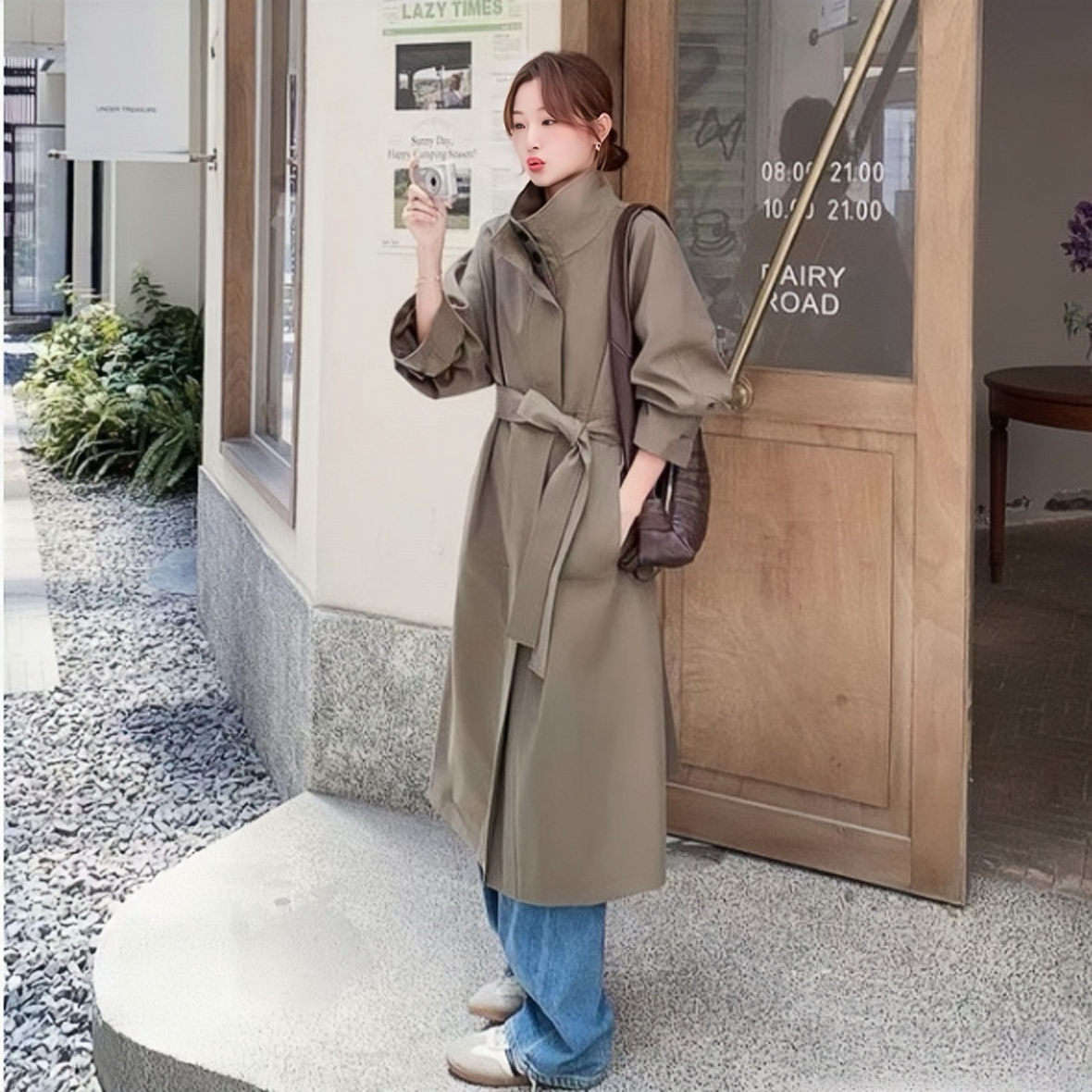 风衣2025秋款法式休闲女款风衣外套显瘦气质宽松版型系带