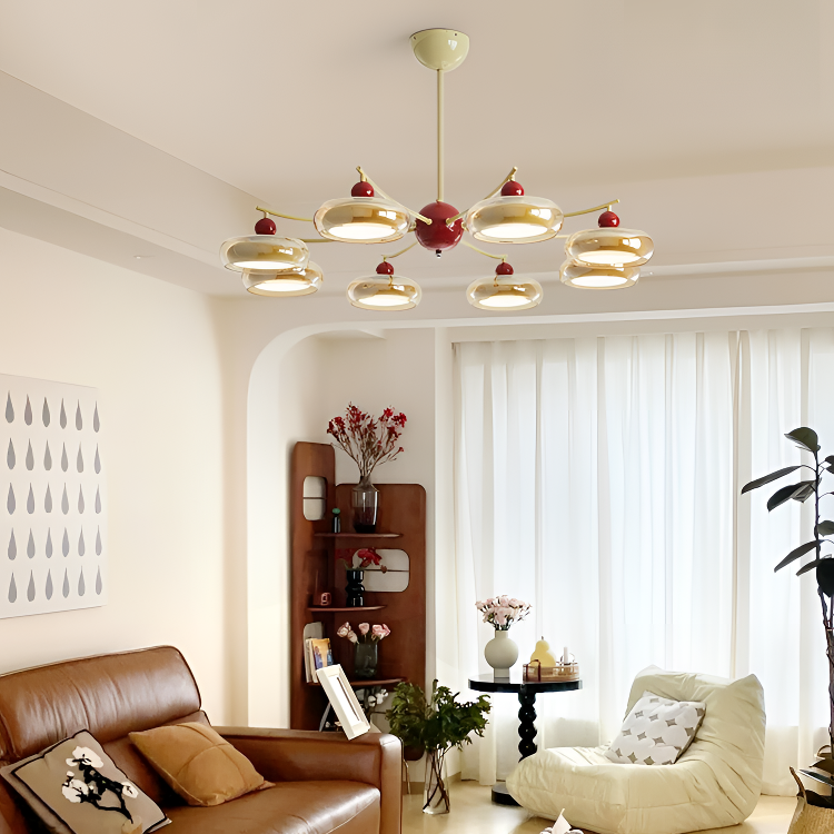 中古奶油风客厅吊灯高级感法式风主灯2025新款设计师vintage灯具