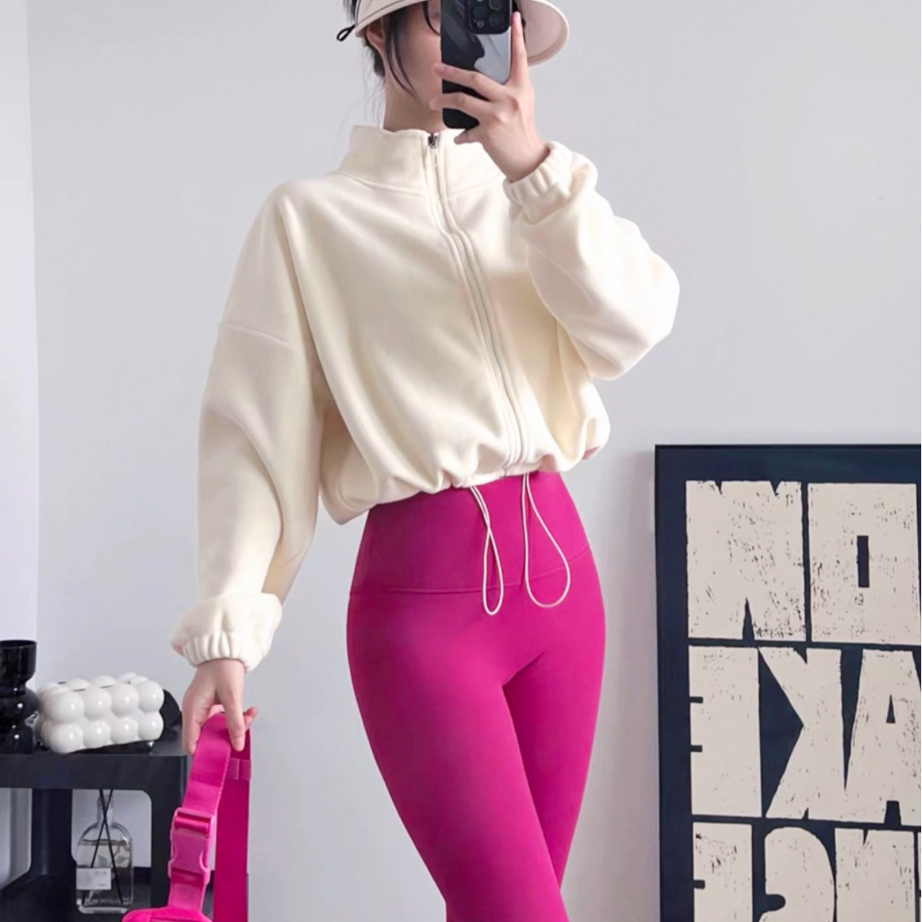 JG127加厚奥粒绒户外运动外套女双面保暖宽松瑜伽服上衣加绒外套