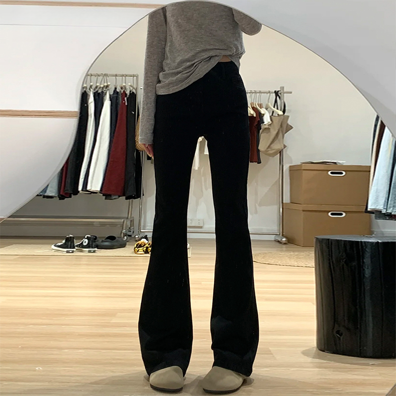 黑色微喇牛仔裤女2025年秋季新款高腰显瘦宽松小个子喇叭马蹄裤子