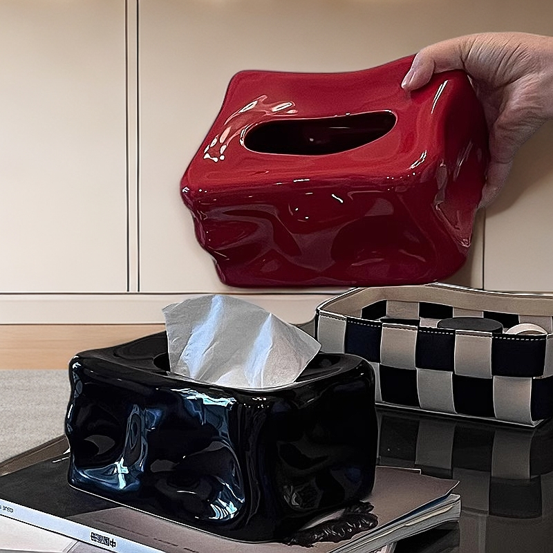 陶瓷冰川纸巾盒ins家用客厅纸盒抽纸盒摆件高颜值轻奢简约纸抽盒