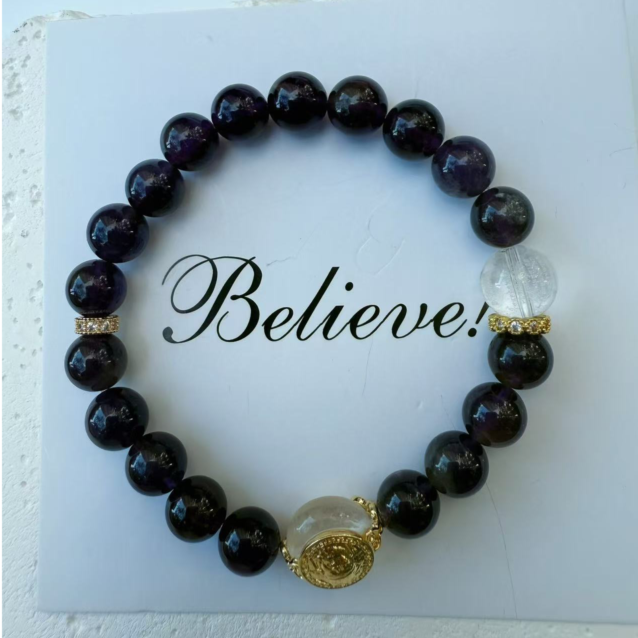 【晶玲小筑】天然水晶紫水晶配白水晶，高端大气、彰显气质。