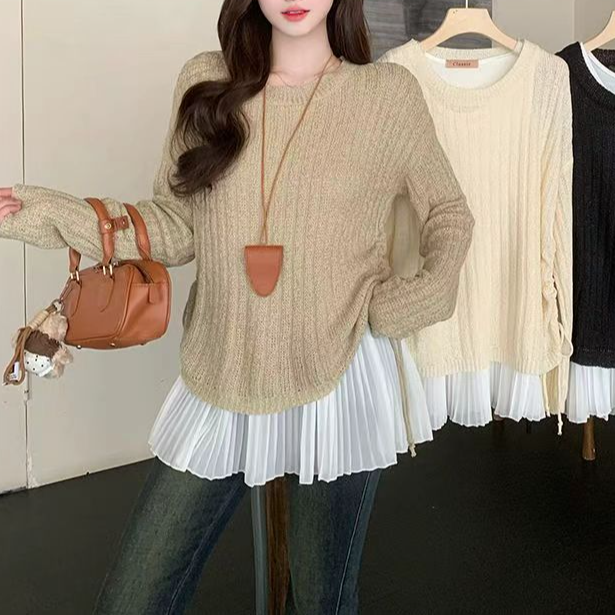 大码女装2025秋季新款时尚百搭显瘦胖mm毛针织衫70121