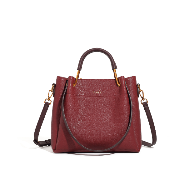 FIMKA时尚潮流红色斜挎单肩手提水桶包