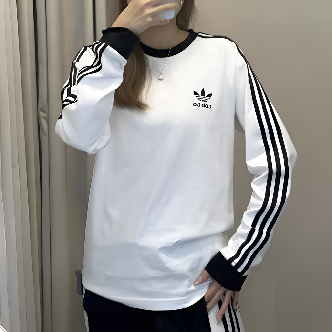 adidas/阿迪达斯三叶草复古穿搭运动修身潮流长袖圆领T恤 IA4879