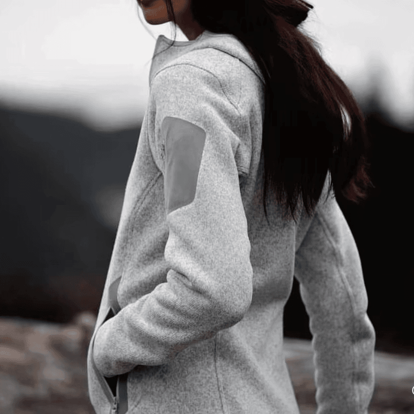 MIN SAN JIN 秋冬户外加绒情侣款立领连帽保暖透气抓绒休闲外套