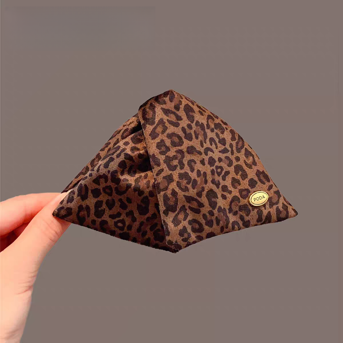 韩系金标豹纹丝绒抓夹超洋气新款高级感后脑勺盘抓夹减龄懒人抓夹