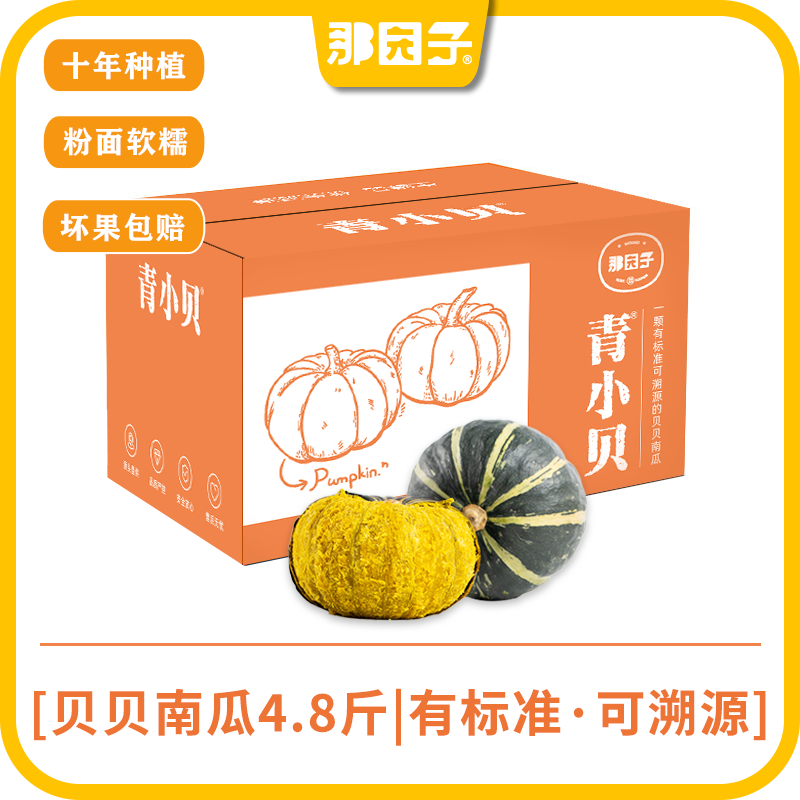 【顺丰包邮】那园子惠和贝贝南瓜青小贝4.8斤宝宝果板栗贝贝瓜山东
