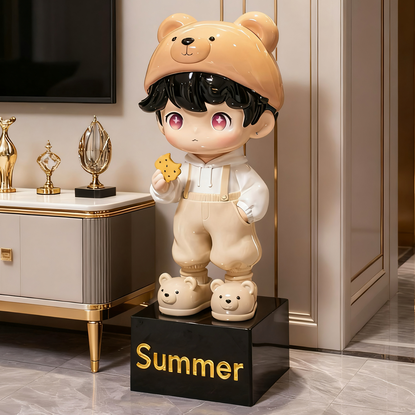 网红熊客厅电视柜落地装饰品摆件新款2025高档轻奢只进不出存钱罐