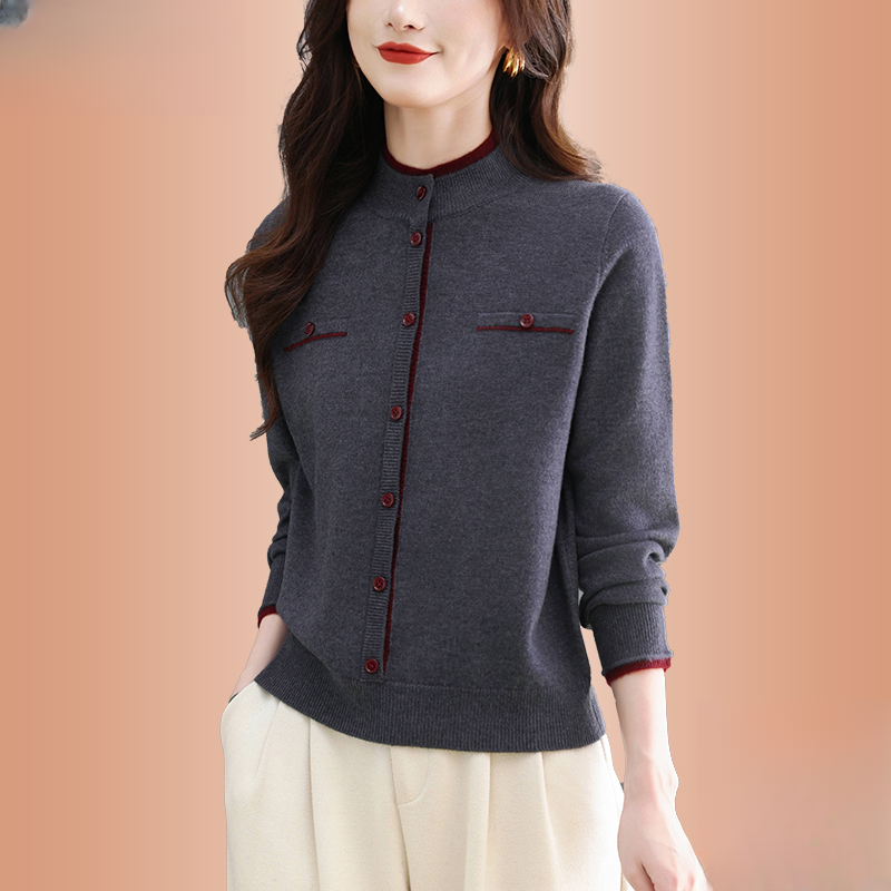 专柜正品小香风短款毛衣女25秋冬假两件羊毛衫半高领针织打底衫